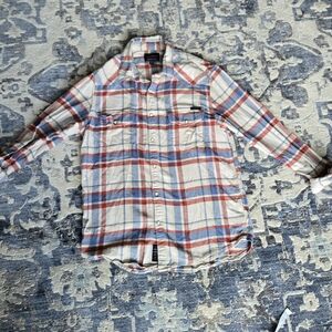 Lucky Brand Red and Blue Plaid Casual Shirt
